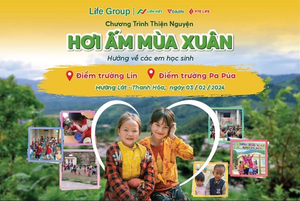 Mẫu backdrop chương tr&igrave;nh thiện nguyện Hơi Ấm M&ugrave;a Xu&acirc;n