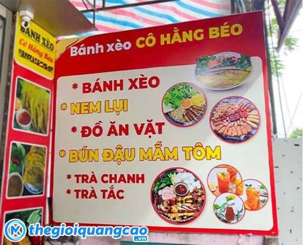 Mẫu bảng hiệu đồ ăn vặt cô hằng béo