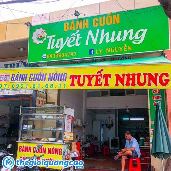 Bảng hiệu b&aacute;nh cuốn n&oacute;ng chất liệu bạt hiflex