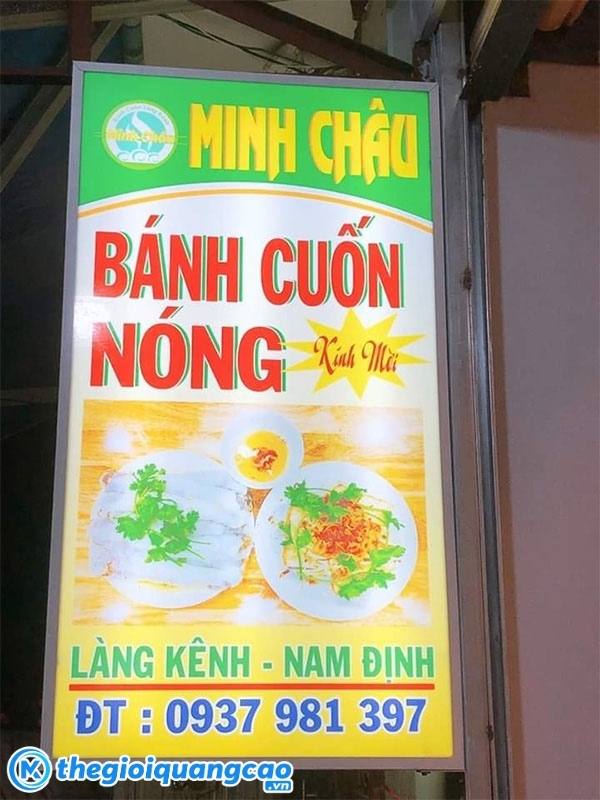 Biển vẫy b&aacute;nh cuốn n&oacute;ng Minh Ch&acirc;u