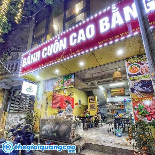 Bảng hiệu b&aacute;nh cuốn cao bằng gắn Led