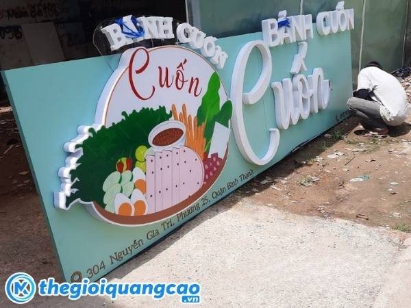 Mẫu bảng hiệu b&aacute;nh cuốn đẹp thu h&uacute;t kh&aacute;ch h&agrave;ng