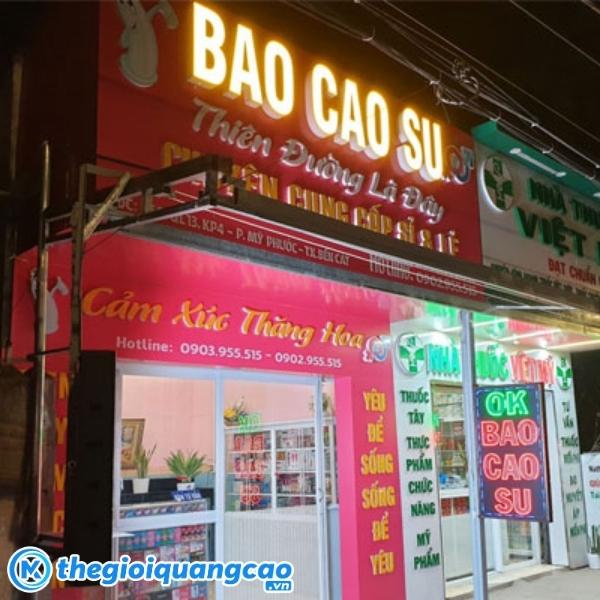 Mẫu bảng hiệu shop bao cao su chuy&ecirc;n cung cấp sỉ lẻ