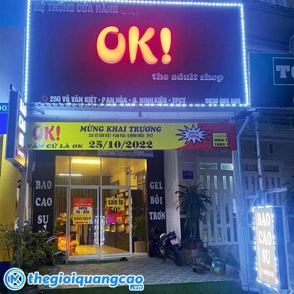 Bảng hiệu gắn Led cho shop bao cao su