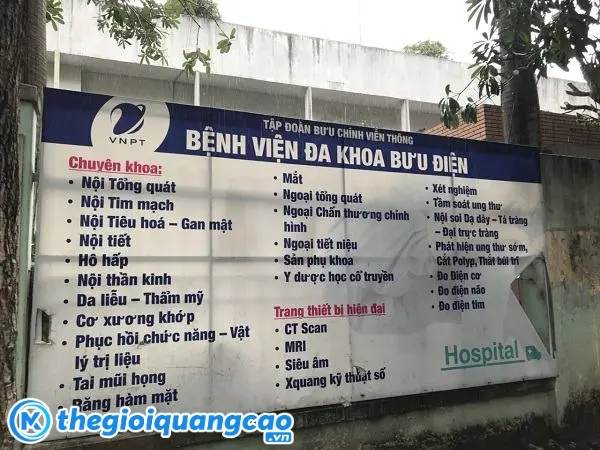 Mẫu bảng hiệu bệnh viện đa khoa bưu điện