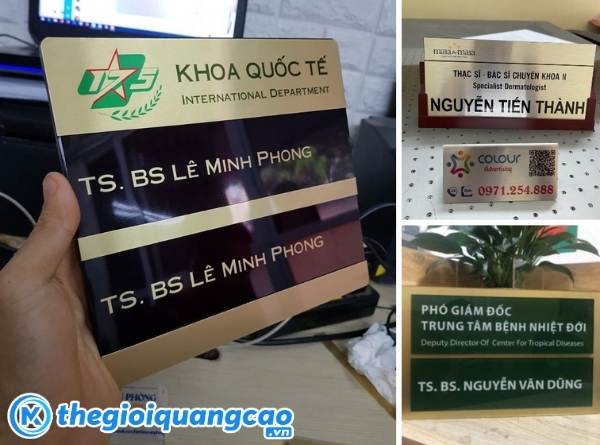 Biển tên phòng ban và chức danh trong bệnh viện