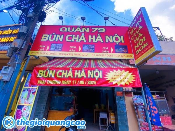 Bảng hiệu b&uacute;n chả H&agrave; Nội bạt Hiflex