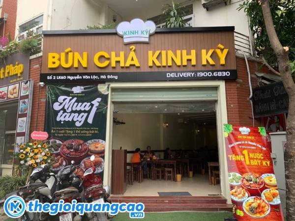 Mẫu bảng hiệu quảng c&aacute;o qu&aacute;n b&uacute;n chả Kinh Kỳ