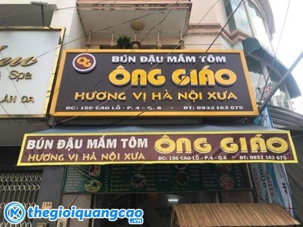 Mẫu bảng hiệu b&uacute;n đậu mắm t&ocirc;m &Ocirc;ng Gi&aacute;o