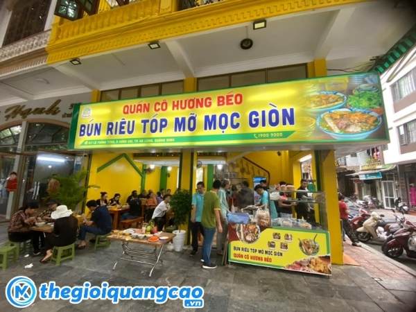 Mẫu bảng hiệu b&uacute;n ri&ecirc;u t&oacute;p mỡ