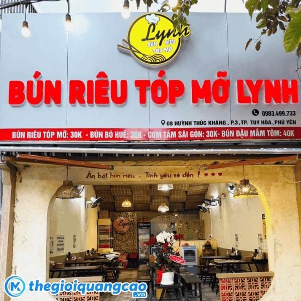 Thi c&ocirc;ng bảng hiệu b&uacute;n ri&ecirc;u cua gi&aacute; rẻ trọn g&oacute;i tại TPHCM