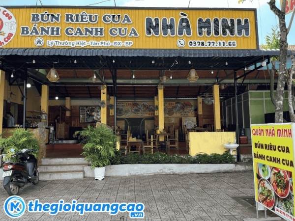 Thiết kế bảng hiệu b&uacute;n ri&ecirc;u cua theo y&ecirc;u cầu