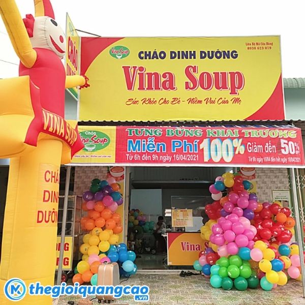 Mẫu bảng hiệu ch&aacute;o dinh dưỡng đơn giản m&agrave; tinh tế