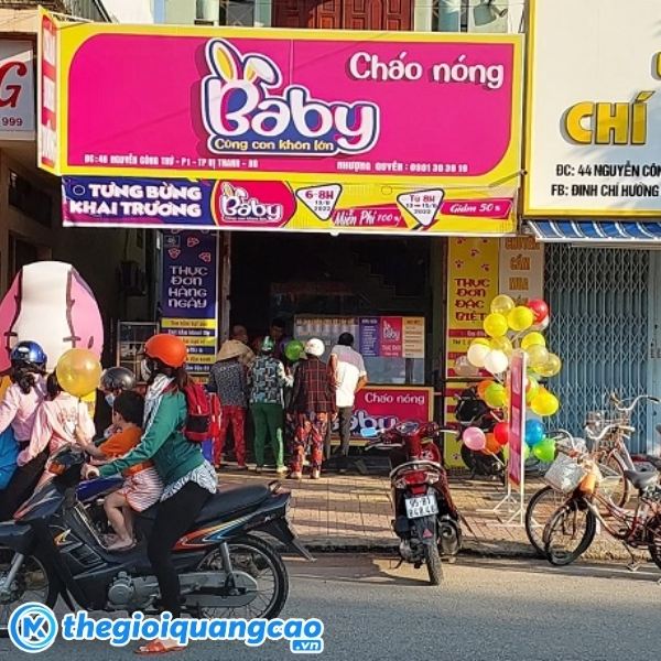 Mẫu bảng hiệu ch&aacute;o dinh dưỡng đẹp, chuẩn thương hiệu qu&aacute;n