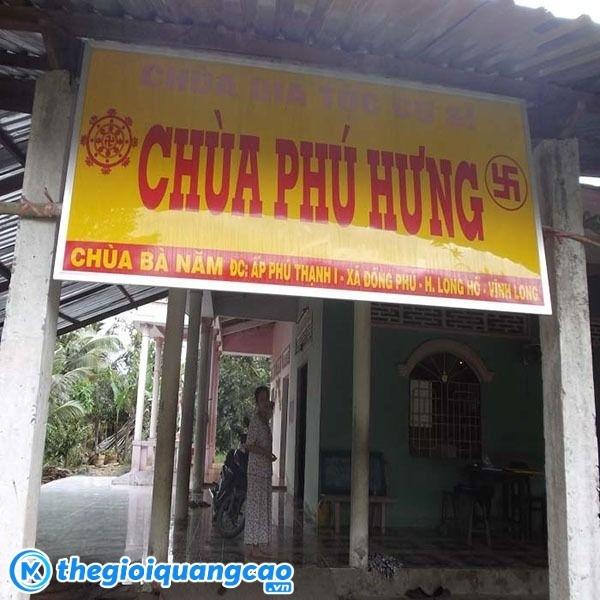 Mẫu bảng hiệu Ch&ugrave;a Ph&uacute; Hưng