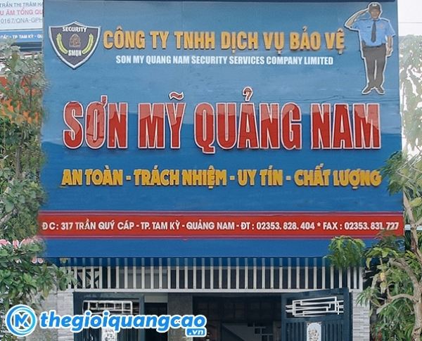  Mẫu bảng hiệu c&ocirc;ng ty bảo vệ Sơn Mỹ Quảng Nam 