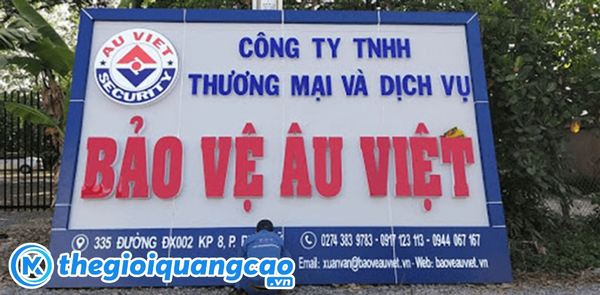 Mẫu bảng hiệu quảng c&aacute;o cho c&ocirc;ng ty bảo vệ &Acirc;u Việt
