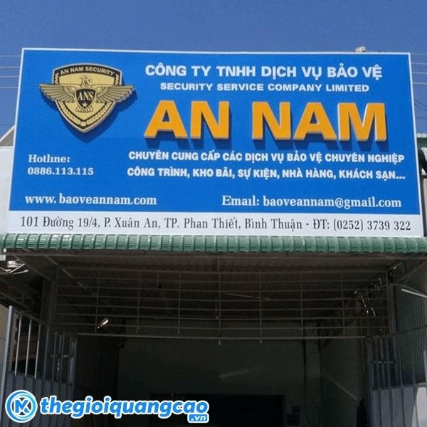 Mẫu bảng hiệu c&ocirc;ng ty dịch vụ bảo vệ An Nam