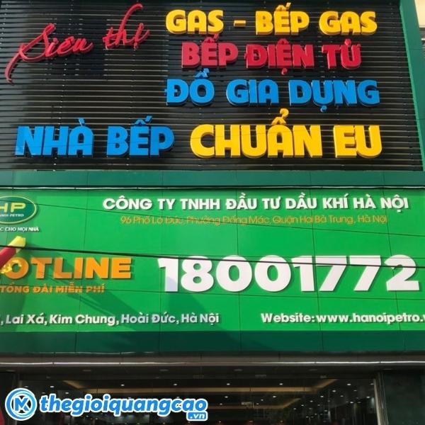 Mẫu bảng hiệu cửa h&agrave;ng gas chữ nổi alu