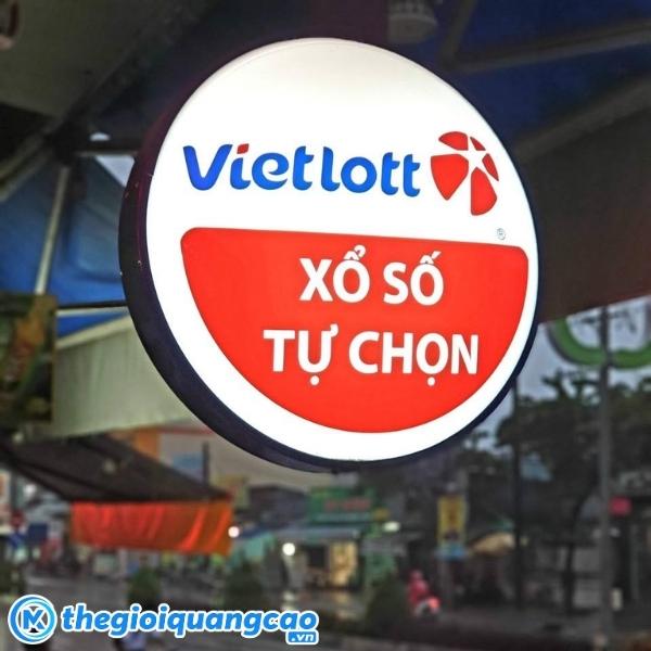 Mẫu biển vẫy 2 mặt h&uacute;t nổi xổ số tự chọn Vietlott