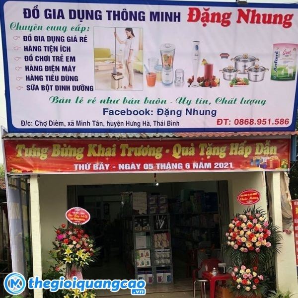 Bảng hiệu đồ gia dụng chất liệu bạt hiflex