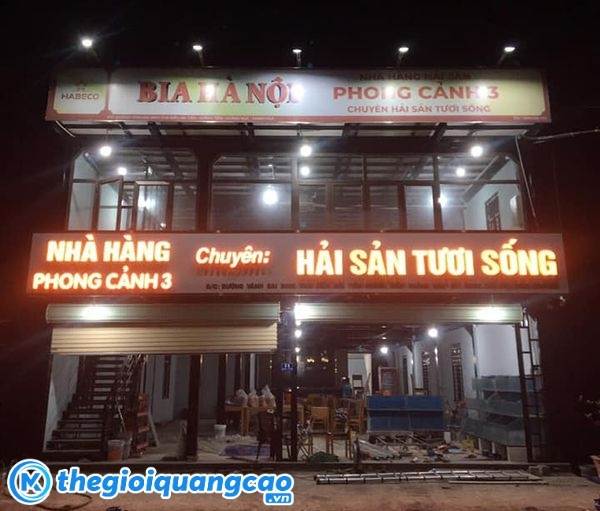 Mẫu bảng hiệu nh&agrave; h&agrave;ng chuy&ecirc;n hải sản tươi sống
