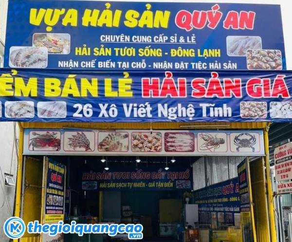 Thi c&ocirc;ng bảng hiệu hải sản gi&aacute; rẻ trọn tại TPHCM