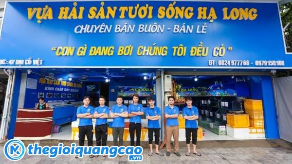 Bảng hiệu hải sản mặt dựng ALu