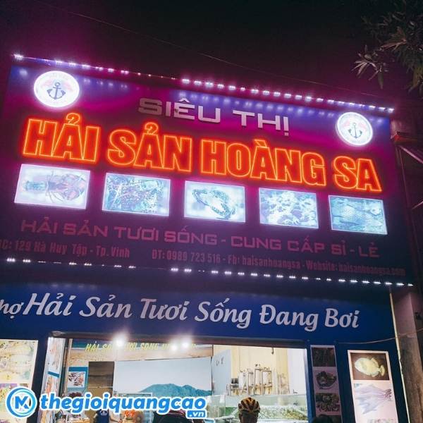 Mẫu bảng hiệu si&ecirc;u thị hải sản Ho&agrave;ng Sa
