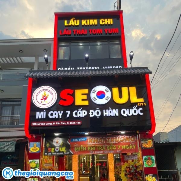 Mẫu bảng hiệu mì cay Seoul