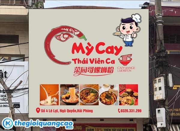 Mẫu bảng hiệu mỳ cay Thái Viên Ca