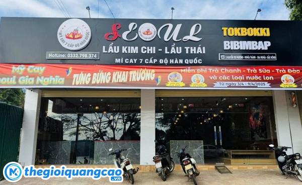 Mẫu bảng hiệu mì cay 7 cấp độ hàn quốc