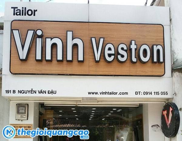Mẫu bảng hiệu tiệm may Vinh Veston