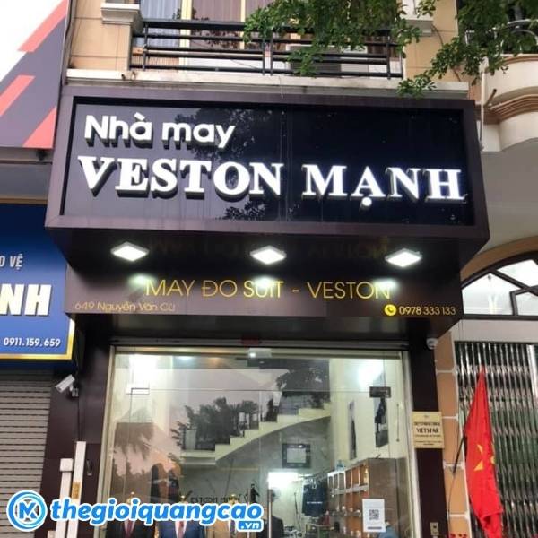 Mẫu bảng hiệu nh&agrave; may Veston nam cao cấp