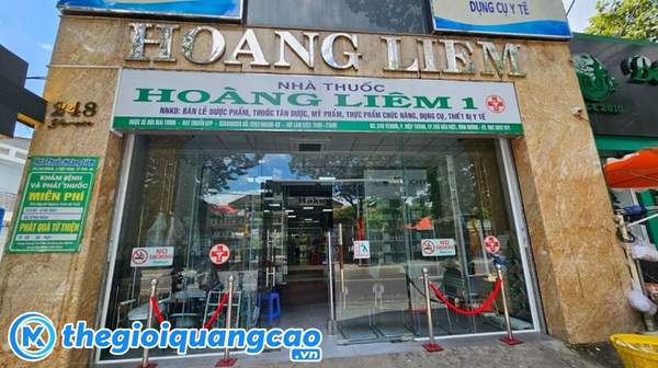 Mẫu bảng hiệu nh&agrave; thuốc Ho&agrave;ng Li&ecirc;m 1 kết hợp chữ nổi inox