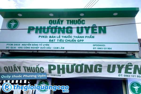 Bảng gi&aacute; tham khảo thi c&ocirc;ng bảng hiệu nh&agrave; thuốc, quầy thuốc t&acirc;y