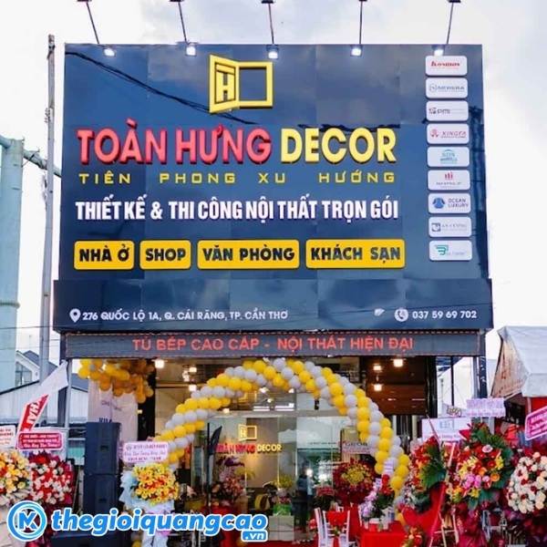 Mẫu bảng hiệu c&ocirc;ng ty thiết kế nội thất To&agrave;n Hưng Decor