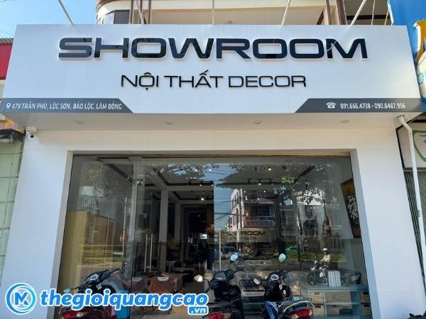 Bảng hiệu nội thất mặt dựng ALu chữ nổi MIca