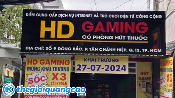 Mẫu bảng hiệu tiệm net gaming