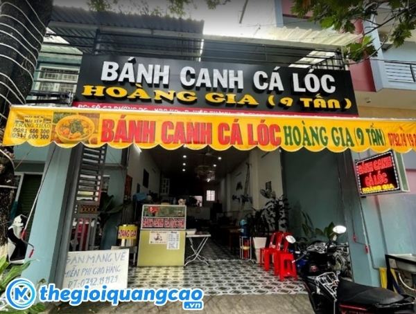 Mẫu bảng hiệu b&aacute;nh canh c&aacute; l&oacute;c Ho&agrave;ng Gia