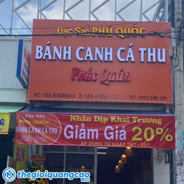 Bảng hiệu qu&aacute;n b&aacute;nh canh mặt dụng Alu chữ nổi Mica