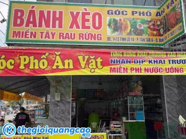 Mẫu bảng hiệu qu&aacute;n b&aacute;nh x&egrave;o miền t&acirc;y rau rừng