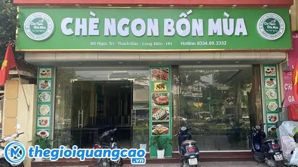 Mẫu bảng hiệu qu&aacute;n ch&egrave; ngon bốn m&ugrave;a