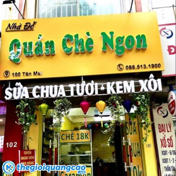 Mẫu bảng hiệu qu&aacute;n ch&egrave; ngon