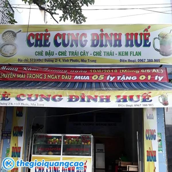 Mẫu bảng hiệu qu&aacute;n ch&egrave; cung đ&igrave;nh huế