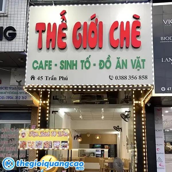 Bảng hiệu qu&aacute;n ch&egrave; mặt dụng Alu kết hợp chữ nổi Mica