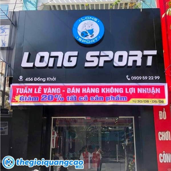 Mẫu bảng hiệu shop thể thao Long Sport