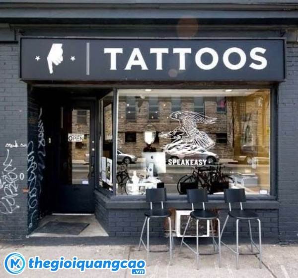 Mẫu bảng hiệu tattoo phong c&aacute;ch minimalist