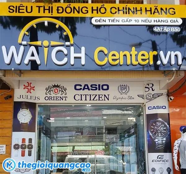 Thiết kế, thi c&ocirc;ng bảng hiệu tiệm đồng hồ theo y&ecirc;u cầu