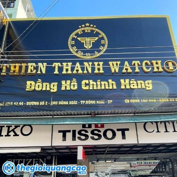 Mẫu bảng hiệu tiệm đồng hồ ch&iacute;nh h&atilde;ng Thien Thanh